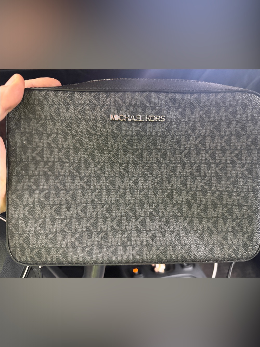 Michael Kors Women’s Black Signature Logo Crossbody Bag